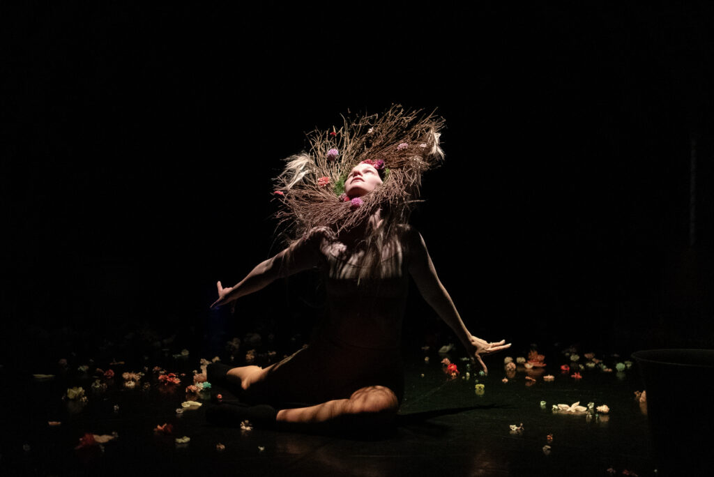 Dancer in mid-performance